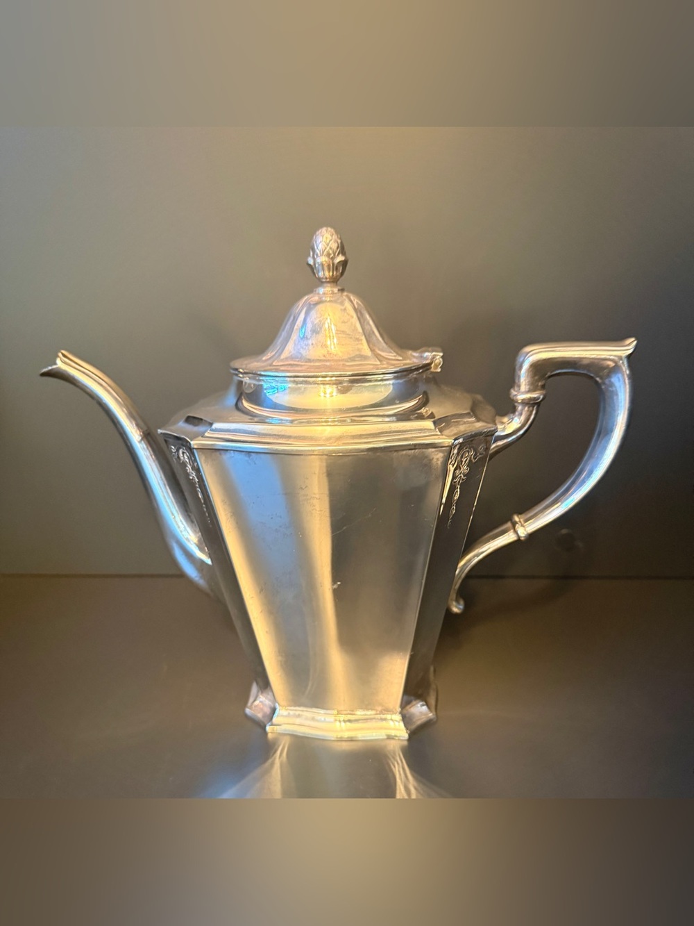 Vintage Gorham Y301 Silverplate Art Deco Teapot Coffee Pot 2⅝ Pint